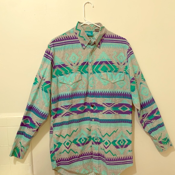 Eds West Other - 🤠Western Signature Eds West Aztec Cowboy Shirt🤠